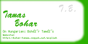 tamas bohar business card